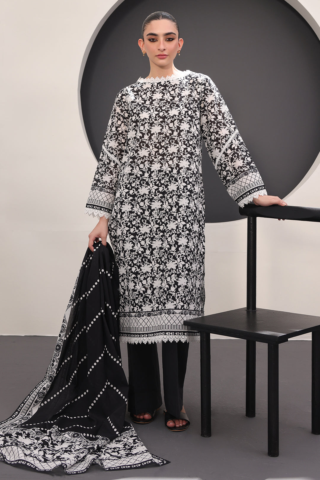 Zellbury | Unstitched 3 Piece Lawn | Shirt Shalwar Dupatta - 1526 - House Of Hania