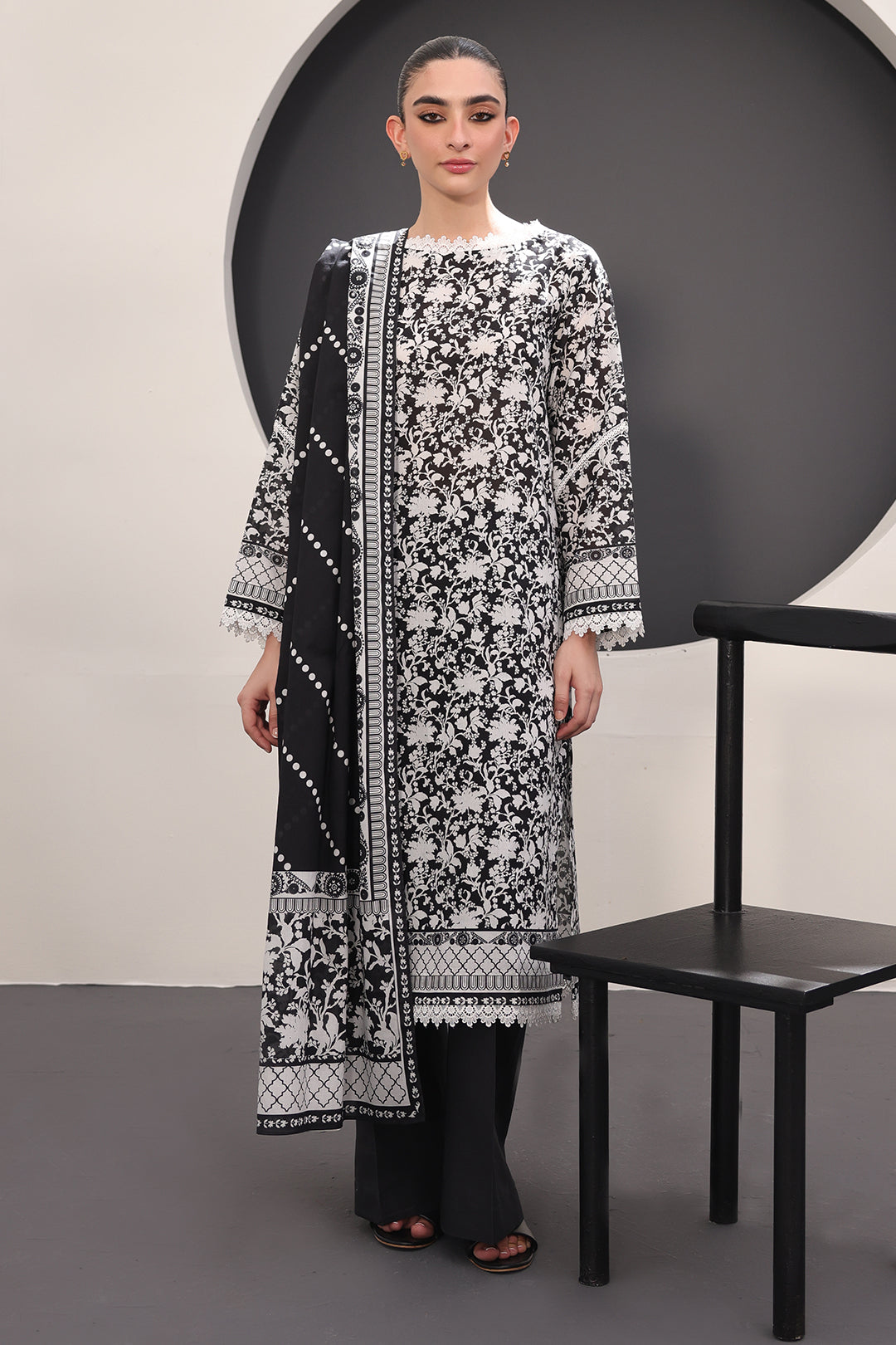 Zellbury | Unstitched 3 Piece Lawn | Shirt Shalwar Dupatta - 1526 - House Of Hania
