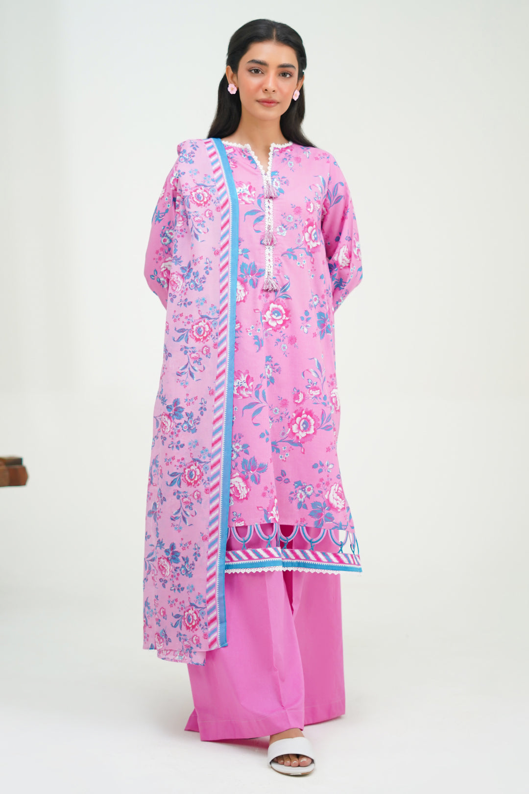 Zellbury | Unstitched 3 Piece Lawn | Shirt Shalwar Dupatta - 1569 - House Of Hania