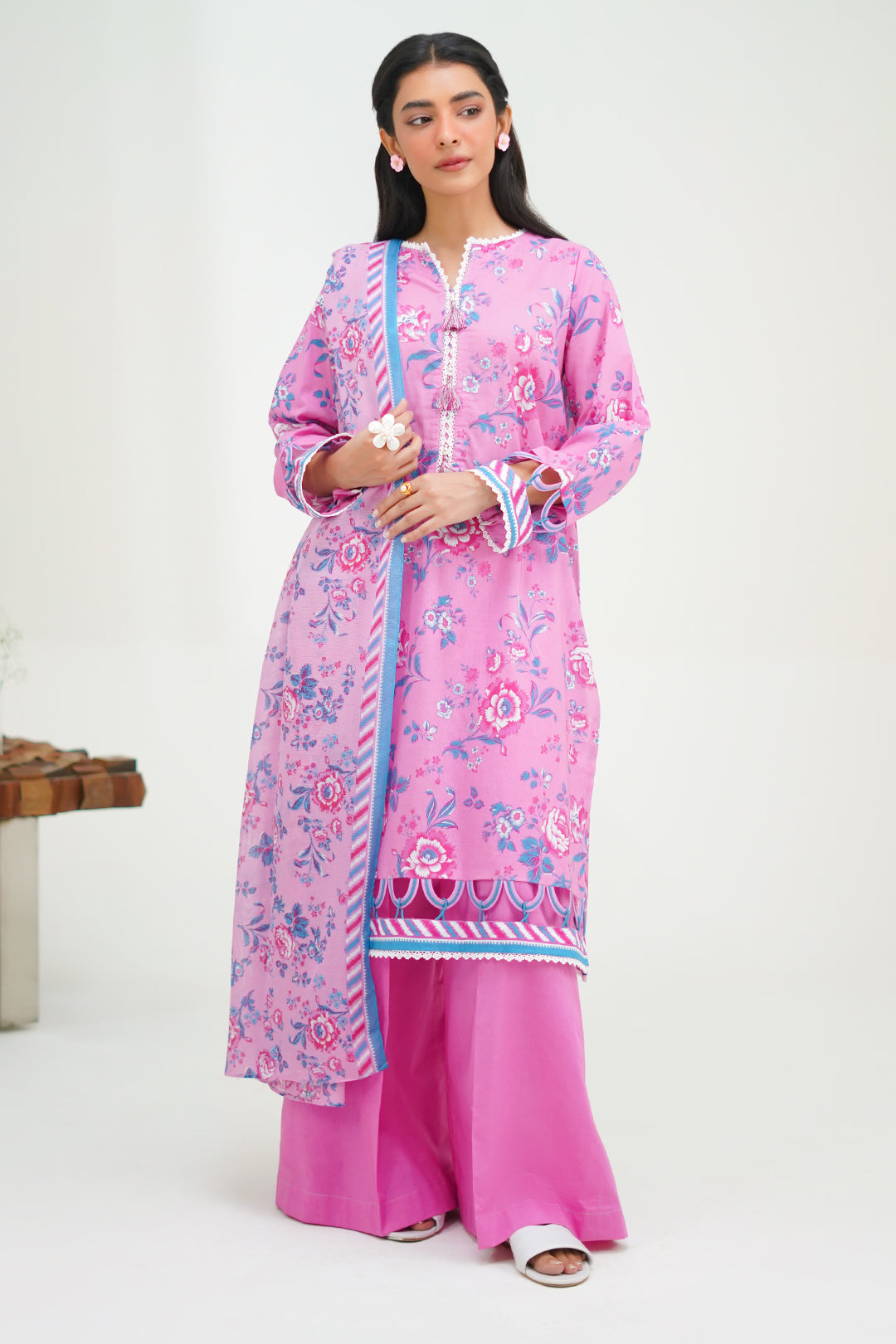 Zellbury | Unstitched 3 Piece Lawn | Shirt Shalwar Dupatta - 1569 - House Of Hania