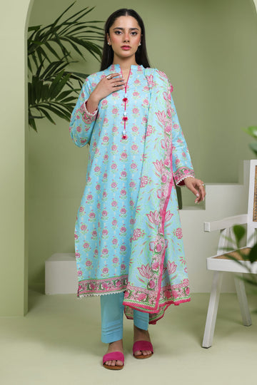Zellbury | Unstitched 3 Piece Lawn | Shirt Shalwar Dupatta - 1571 - House Of Hania
