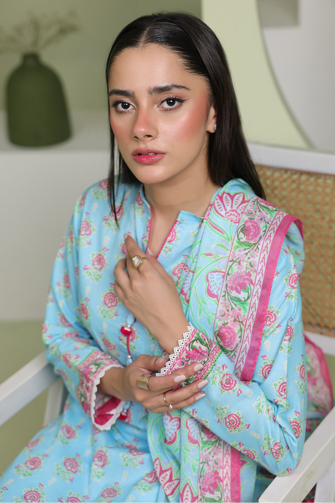 Zellbury | Unstitched 3 Piece Lawn | Shirt Shalwar Dupatta - 1571 - House Of Hania