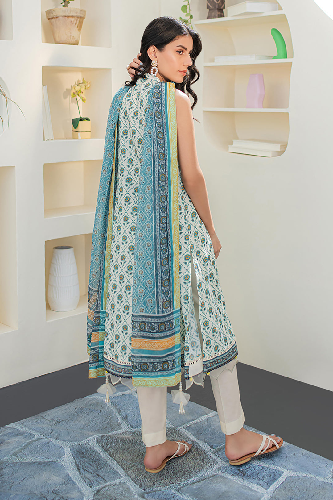 Zellbury | Unstitched 3 Piece Lawn | Shirt Shalwar Dupatta - 1663 - House Of Hania