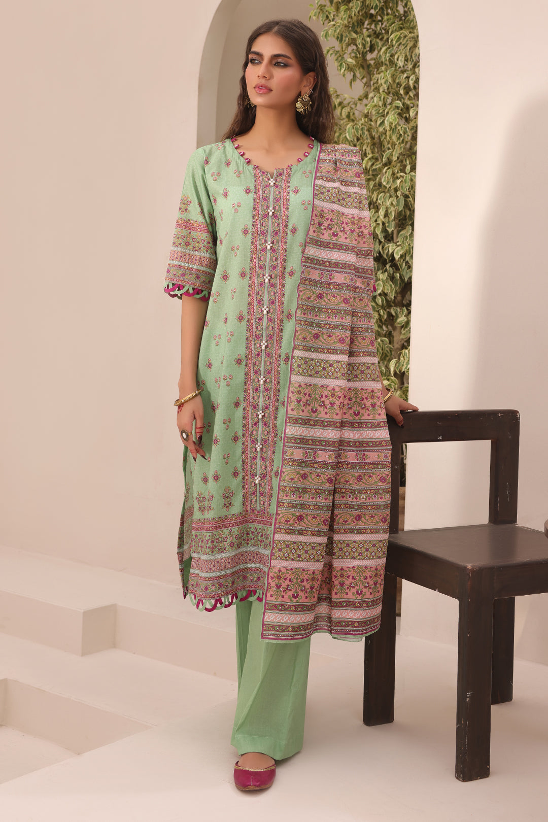 Zellbury | Unstitched 3 Piece Lawn | Shirt Shalwar Dupatta - 1669 - House Of Hania