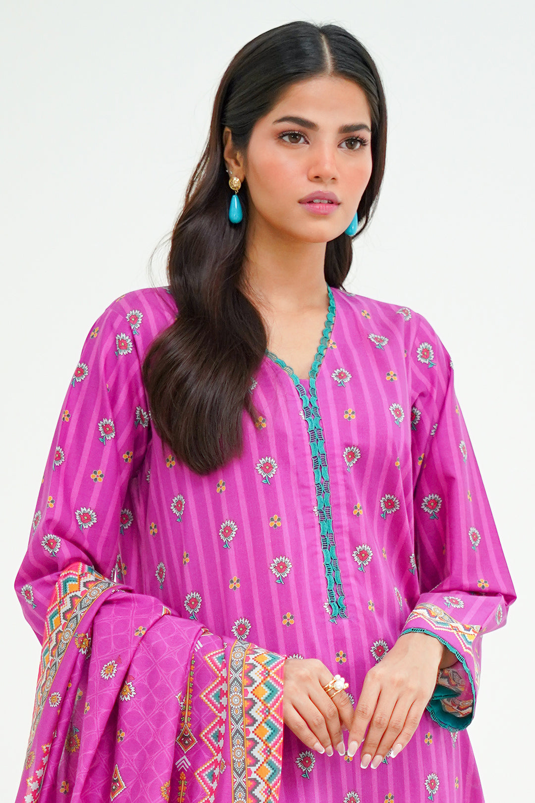 Zellbury | Unstitched 3 Piece Lawn | Shirt Shalwar Dupatta - 1671 - House Of Hania