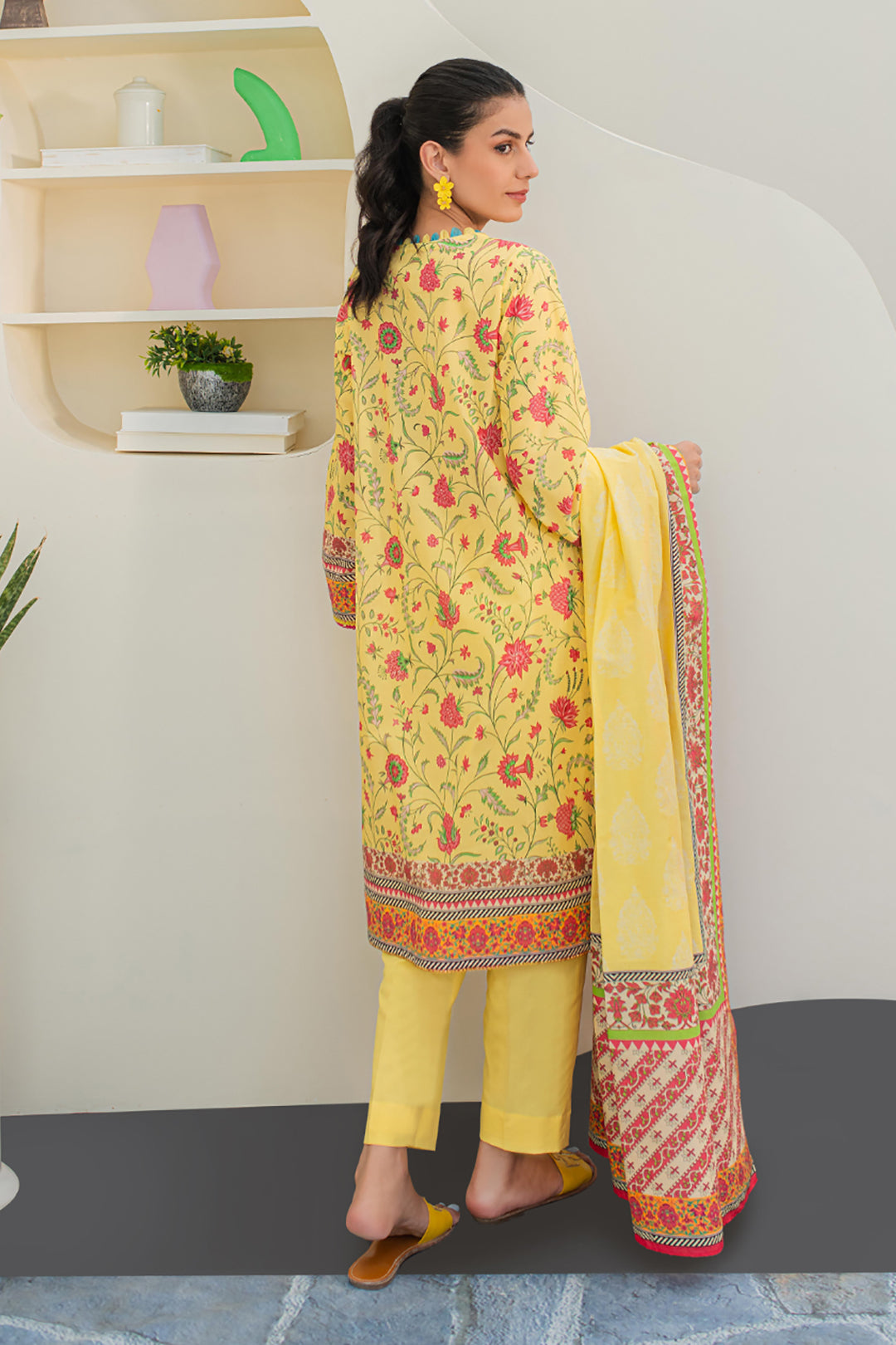 Zellbury | Unstitched 3 Piece Lawn | Shirt Shalwar Dupatta - 1675 - House Of Hania