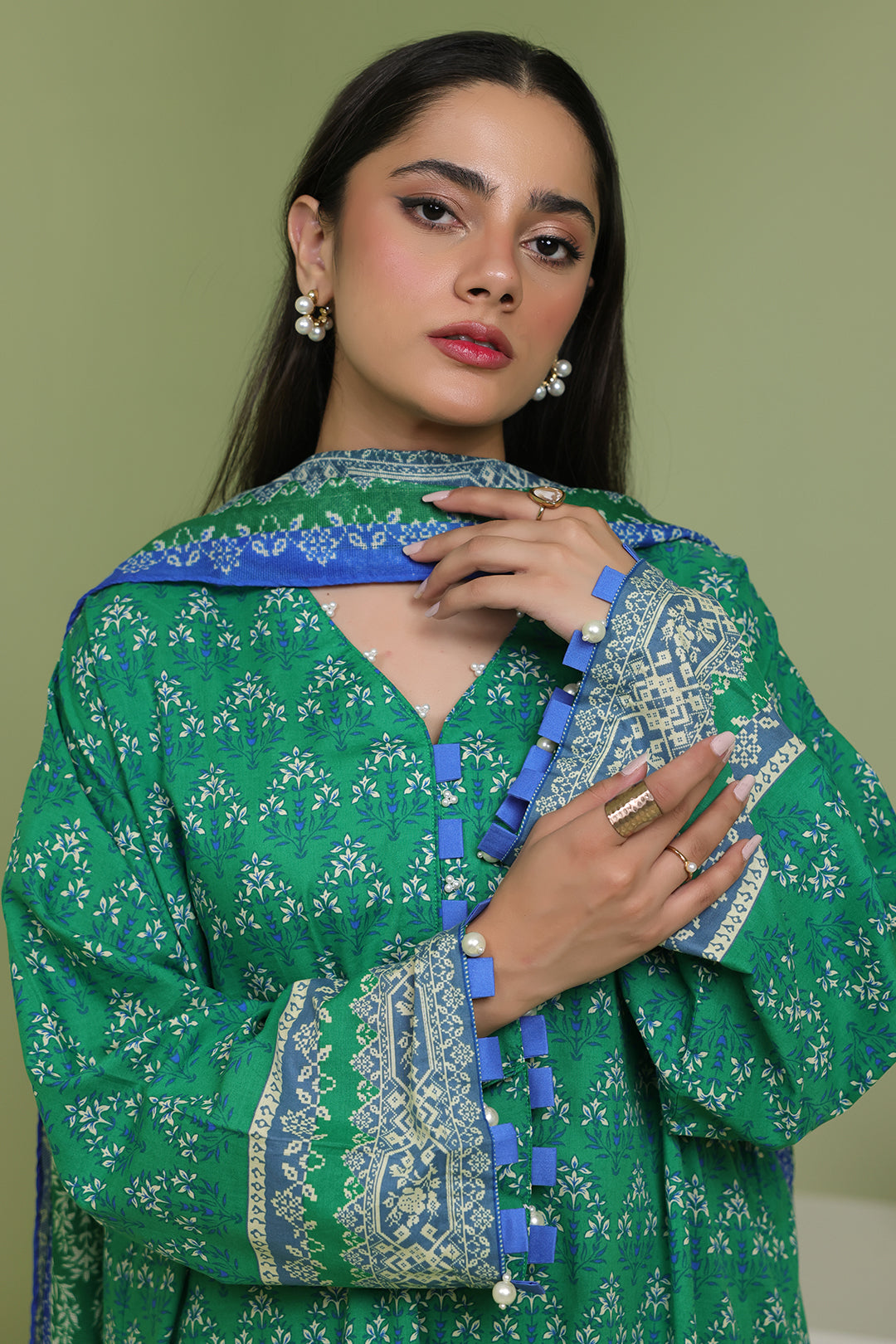 Zellbury | Unstitched 3 Piece Lawn | Shirt Shalwar Dupatta - 1697 - House Of Hania