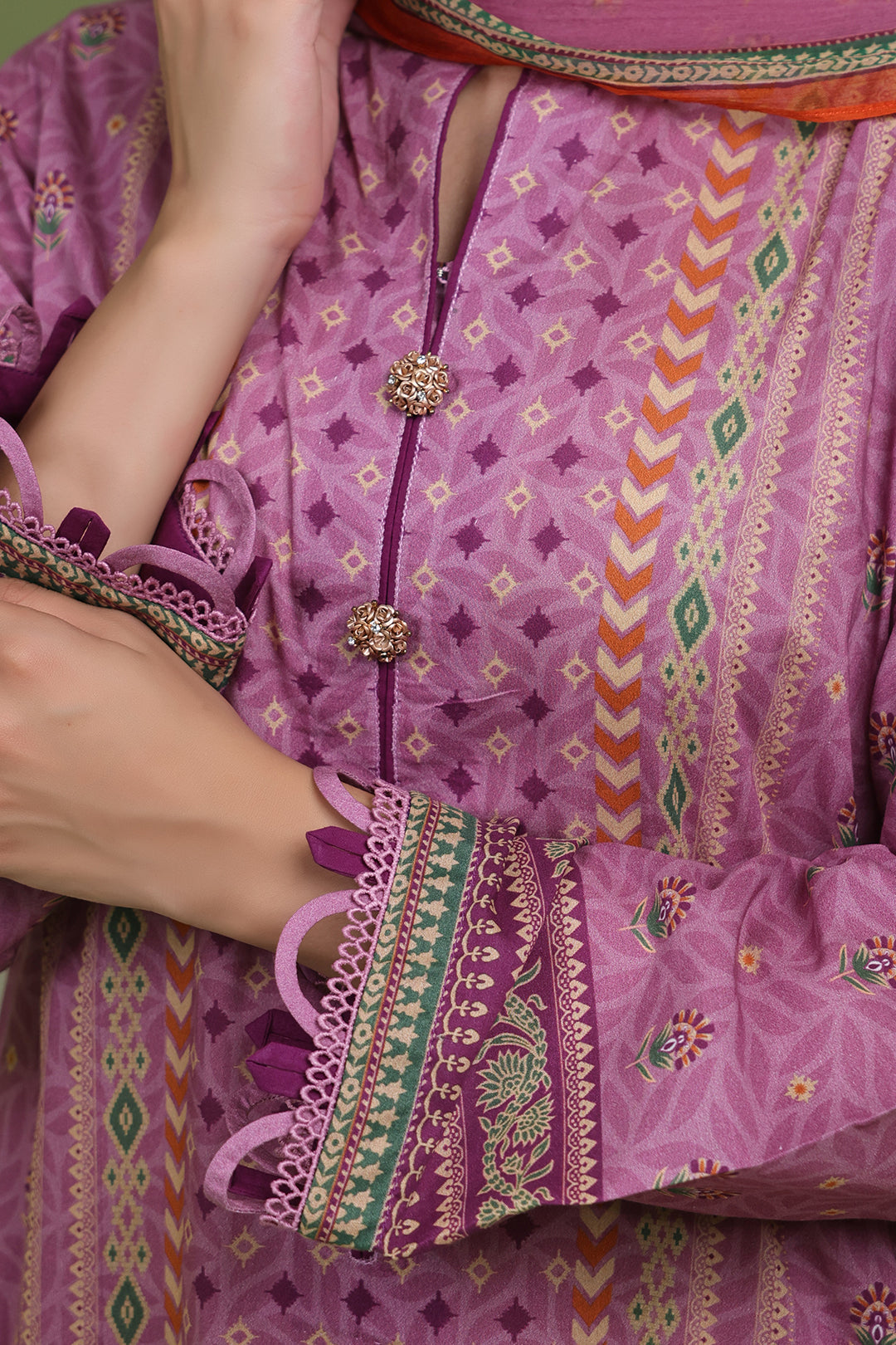 Zellbury | Unstitched 3 Piece Lawn | Shirt Shalwar Dupatta - 1718 - House Of Hania