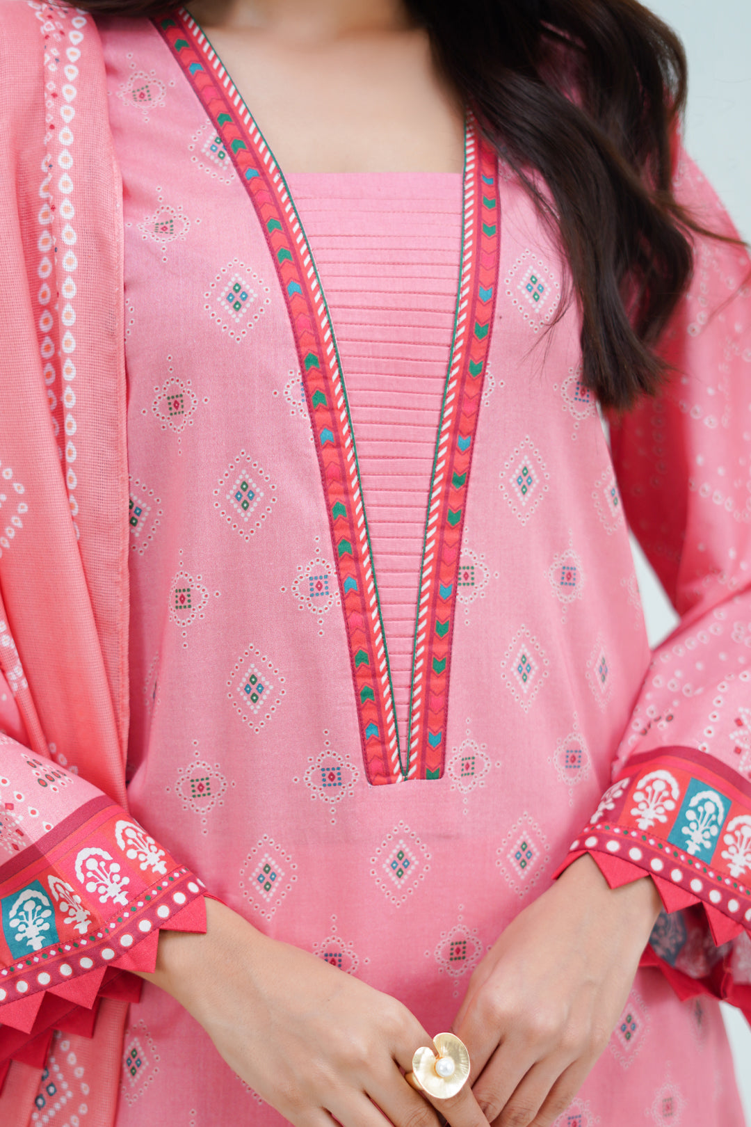 Zellbury | Unstitched 3 Piece Lawn | Shirt Shalwar Dupatta - 1719 - House Of Hania