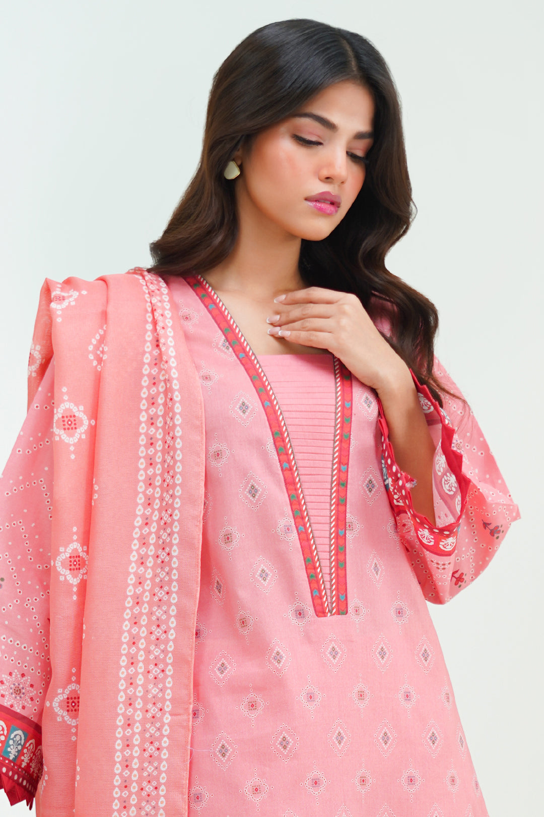 Zellbury | Unstitched 3 Piece Lawn | Shirt Shalwar Dupatta - 1719 - House Of Hania