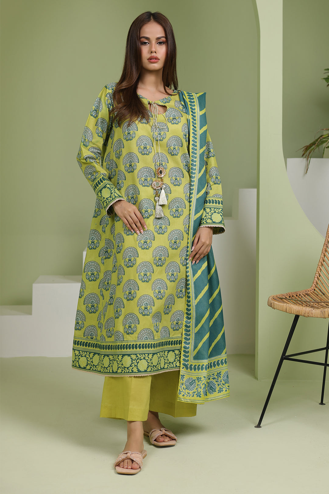 Zellbury | Unstitched 3 Piece Lawn | Shirt Shalwar Dupatta - 1720 - House Of Hania