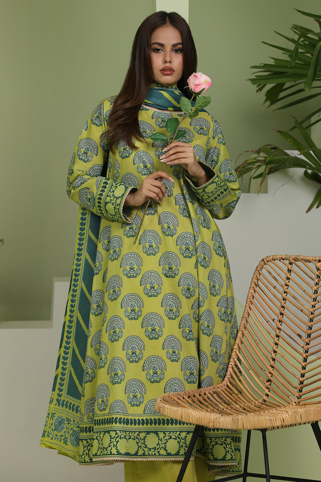 Zellbury | Unstitched 3 Piece Lawn | Shirt Shalwar Dupatta - 1720 - House Of Hania
