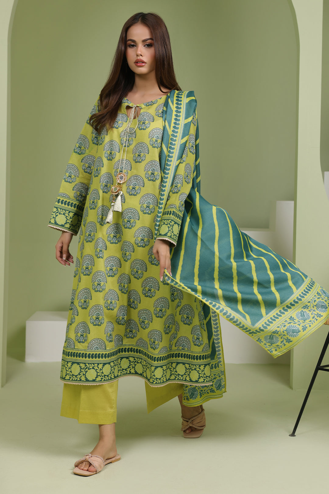 Zellbury | Unstitched 3 Piece Lawn | Shirt Shalwar Dupatta - 1720 - House Of Hania
