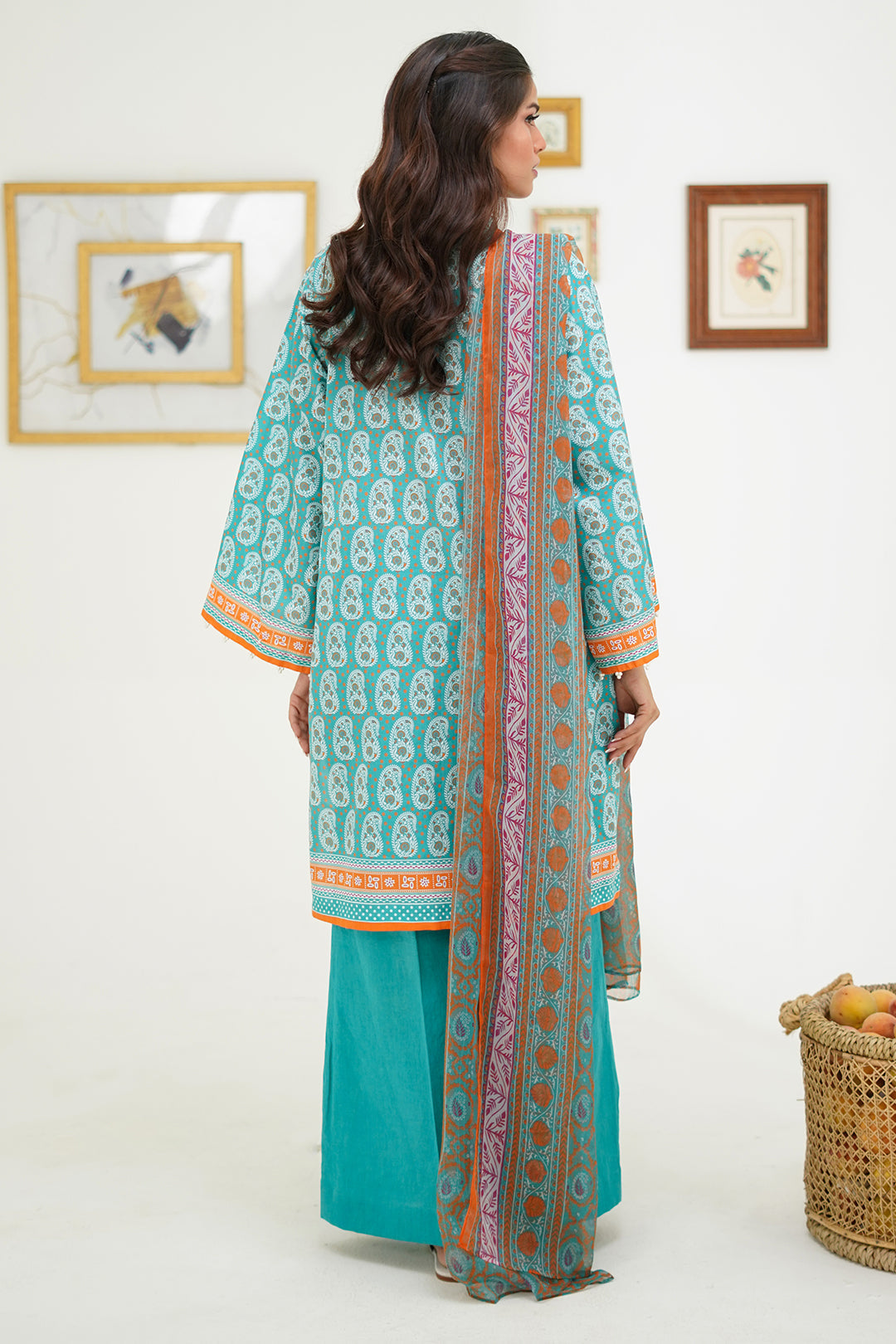 Zellbury | Unstitched 3 Piece Lawn | Shirt Shalwar Dupatta - 1721 - House Of Hania