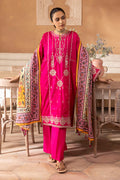 Zellbury | Unstitched 3 Piece Magenta | Embroidered Shirt Shalwar Dupatta - 1145 - House Of Hania