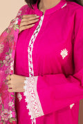 Zellbury | Unstitched 3 Piece Pink | Embroidered Shirt Shalwar Dupatta - 0365 - House Of Hania