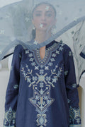 Zellbury | Unstitched 3 Piece Purple | Embroidered Shirt Shalwar Dupatta - 0300 - House Of Hania