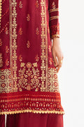 Zellbury | Unstitched 3 Piece Raw Silk | Embroidered Shirt Shalwar Dupatta - 0297 - House Of Hania