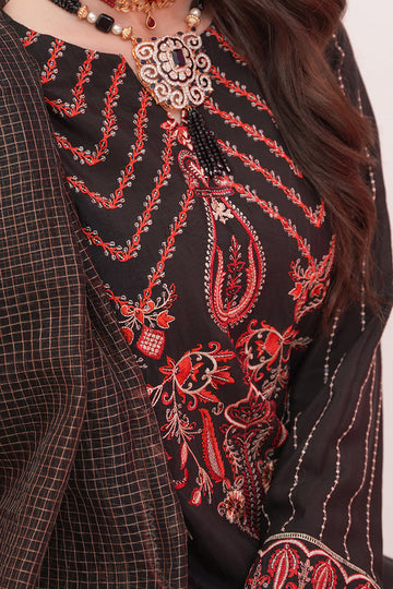 Zellbury | Unstitched 3 Piece Raw Silk | Embroidered Shirt Shalwar Dupatta - 0357 - House Of Hania