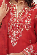 Zellbury | Unstitched 3 Piece Raw Silk | Embroidered Shirt Shalwar Dupatta - 0358 - House Of Hania