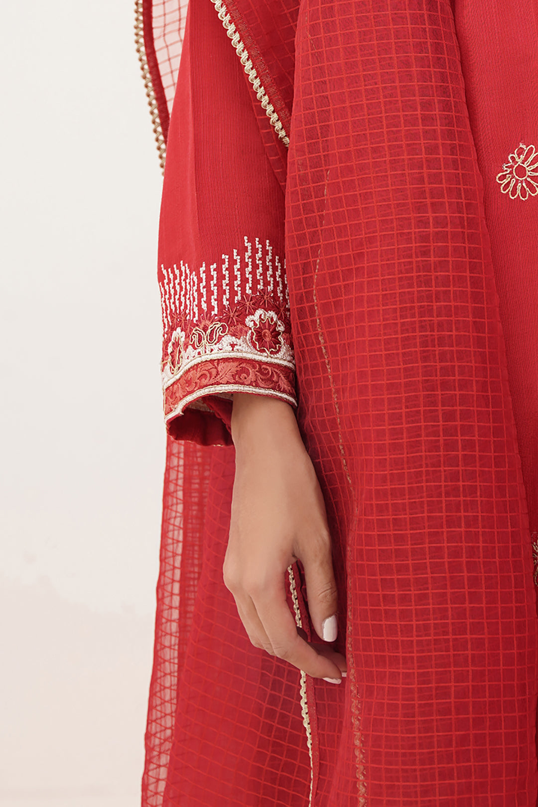 Zellbury | Unstitched 3 Piece Raw Silk | Embroidered Shirt Shalwar Dupatta - 0358 - House Of Hania