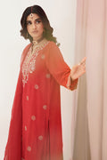Zellbury | Unstitched 3 Piece Raw Silk | Embroidered Shirt Shalwar Dupatta - 0358 - House Of Hania