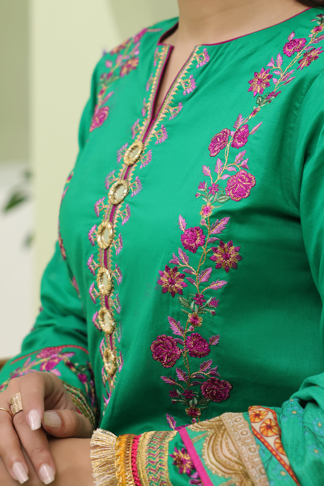 Zellbury | Unstitched 3 Piece Slub | Embroidered Shirt Shalwar Dupatta - 1283 - House Of Hania