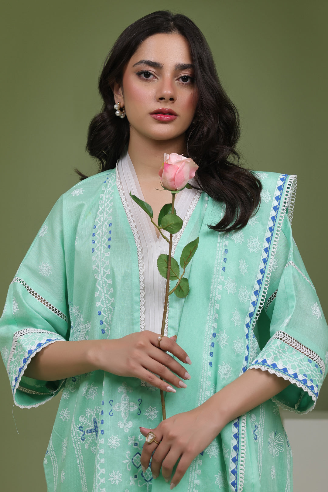 Zellbury | Unstitched 3 Piece Slub | Shirt Shalwar Dupatta - 1240 - House Of Hania