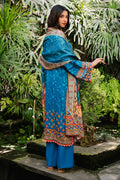 Zellbury | Unstitched 3 Piece Viscose | Embroidered Shirt Shalwar Dupatta - 0223 - House Of Hania