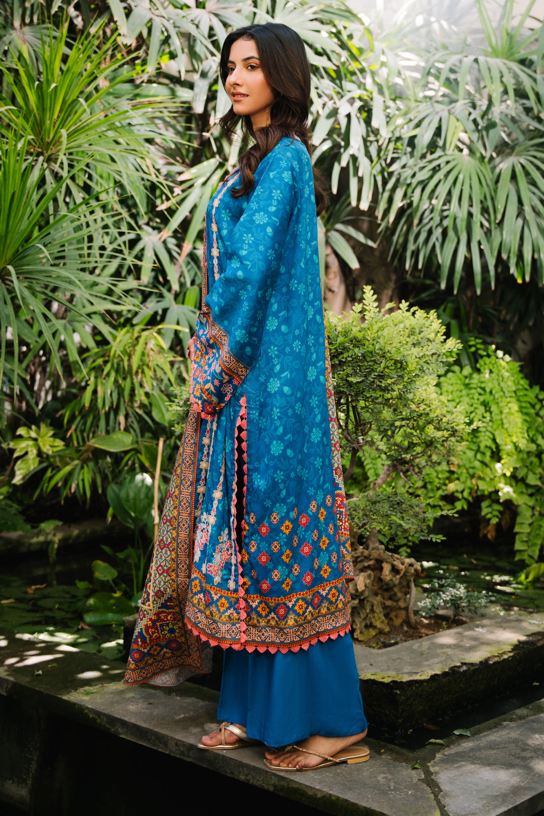 Zellbury | Unstitched 3 Piece Viscose | Embroidered Shirt Shalwar Dupatta - 0223 - House Of Hania