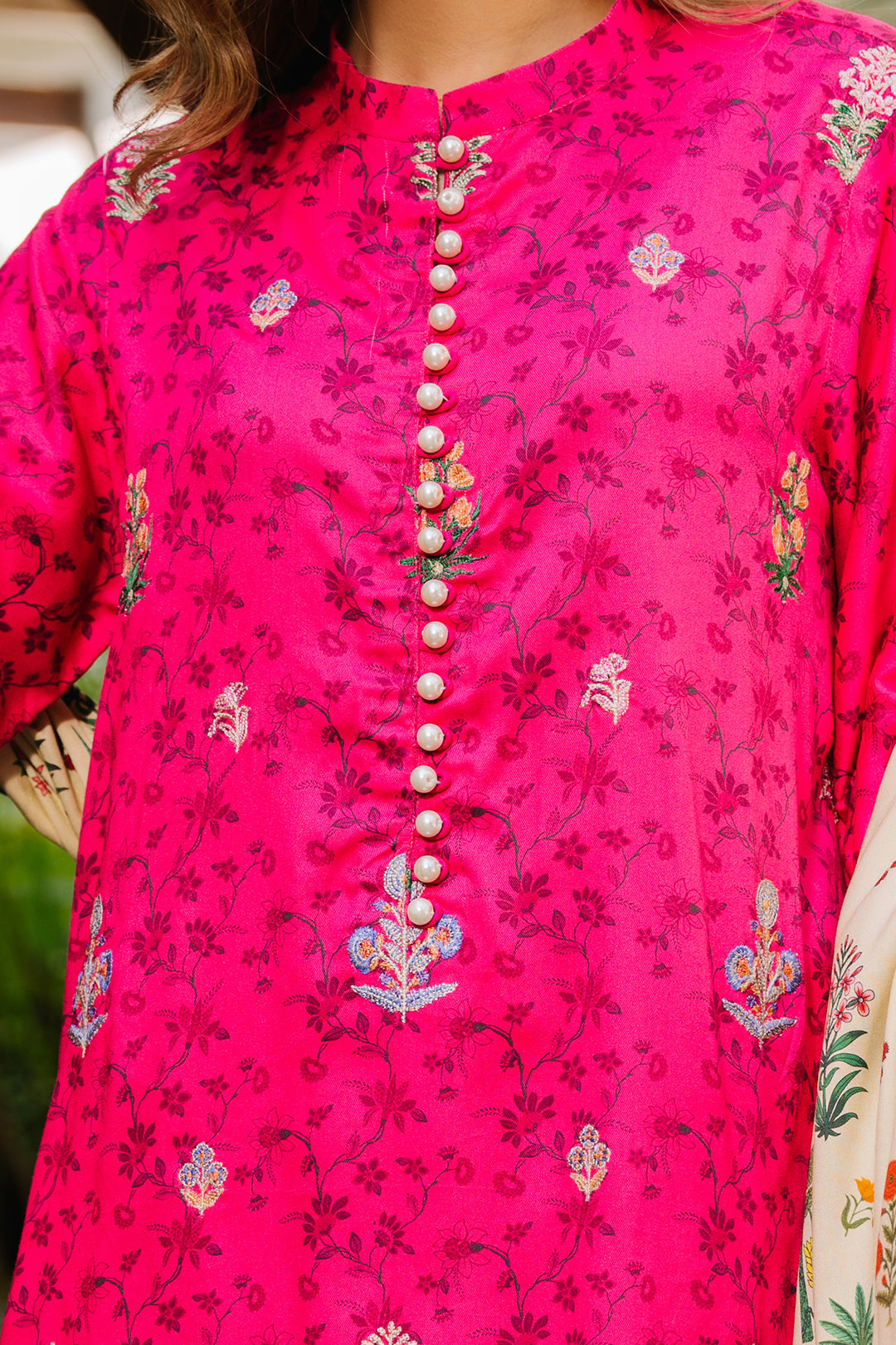 Zellbury | Unstitched 3 Piece Viscose | Embroidered Shirt Shalwar Dupatta - 0227 - House Of Hania