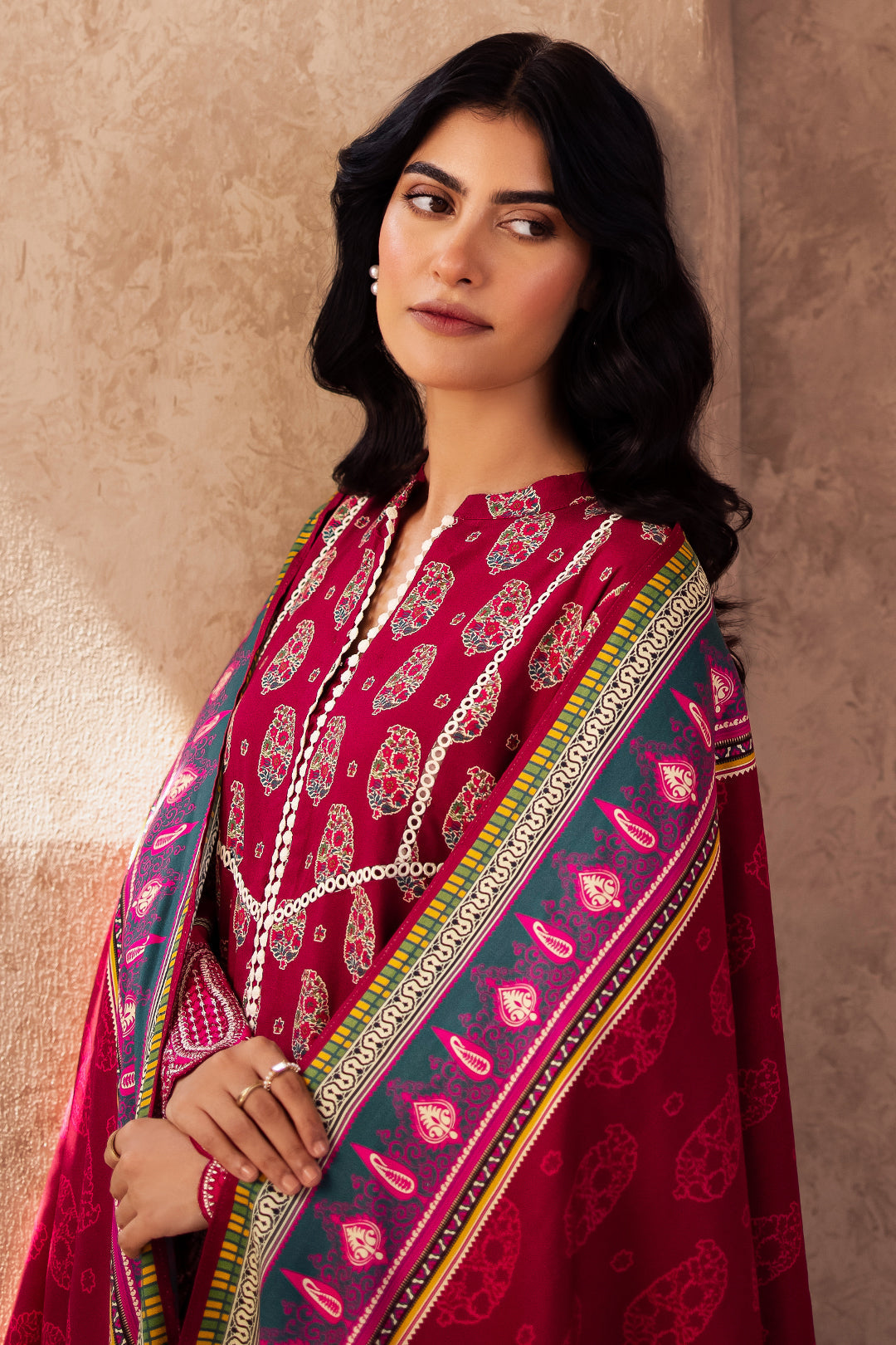 Zellbury | Unstitched 3 Piece Viscose | Embroidered Shirt Shalwar Dupatta - 0228 - House Of Hania