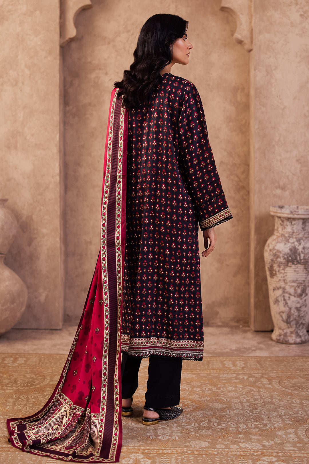 Zellbury | Unstitched 3 Piece Viscose | Embroidered Shirt Shalwar Dupatta - 0314 - House Of Hania