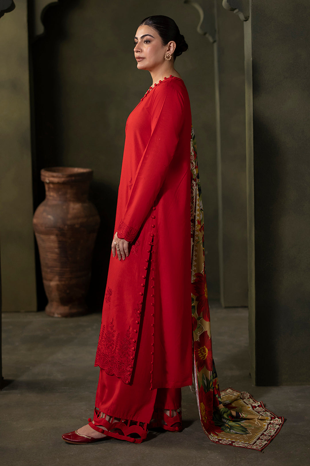 Zellbury | Unstitched 3 Piece Viscose | Embroidered Shirt Shalwar Dupatta - 0324 - House Of Hania