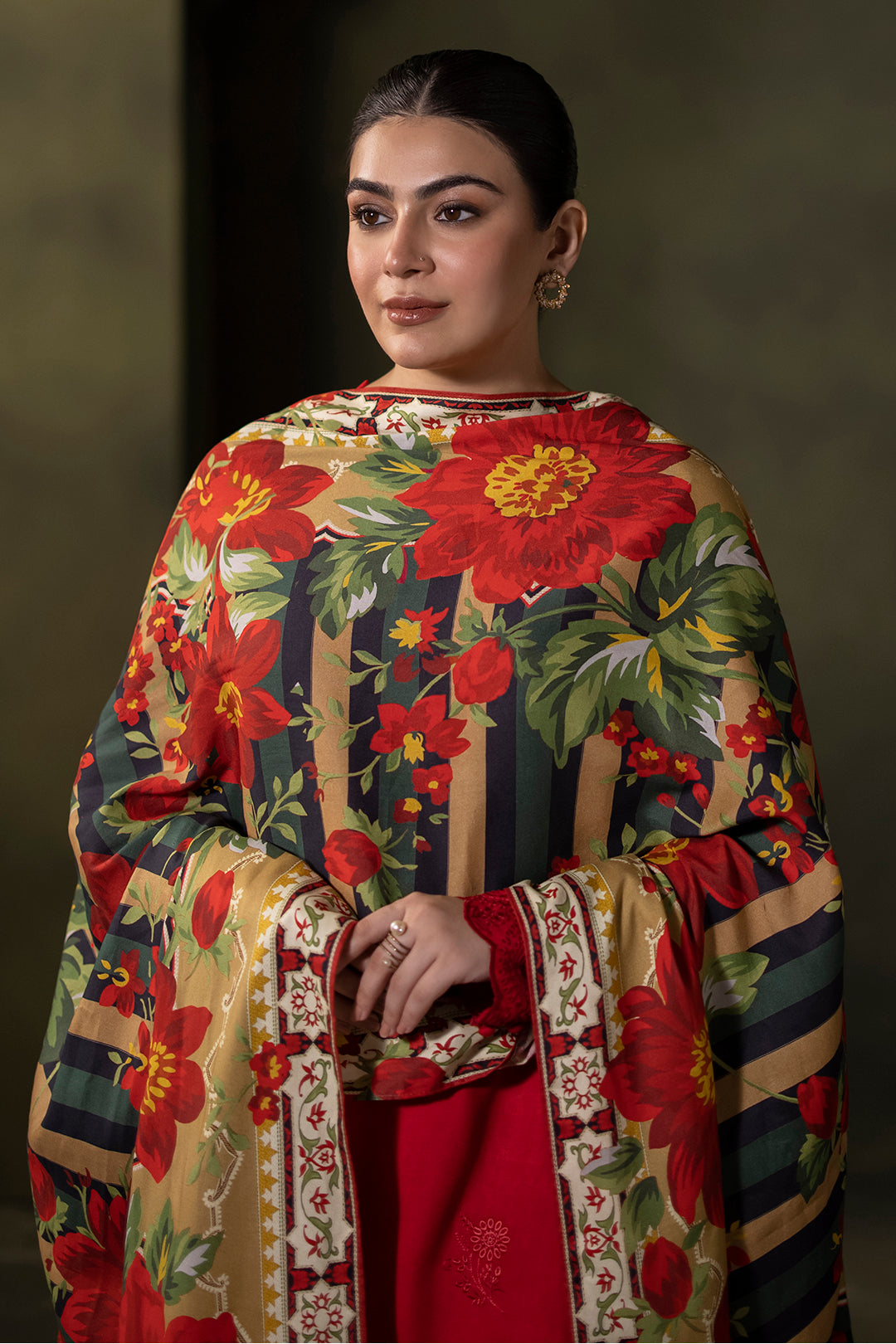 Zellbury | Unstitched 3 Piece Viscose | Embroidered Shirt Shalwar Dupatta - 0324 - House Of Hania