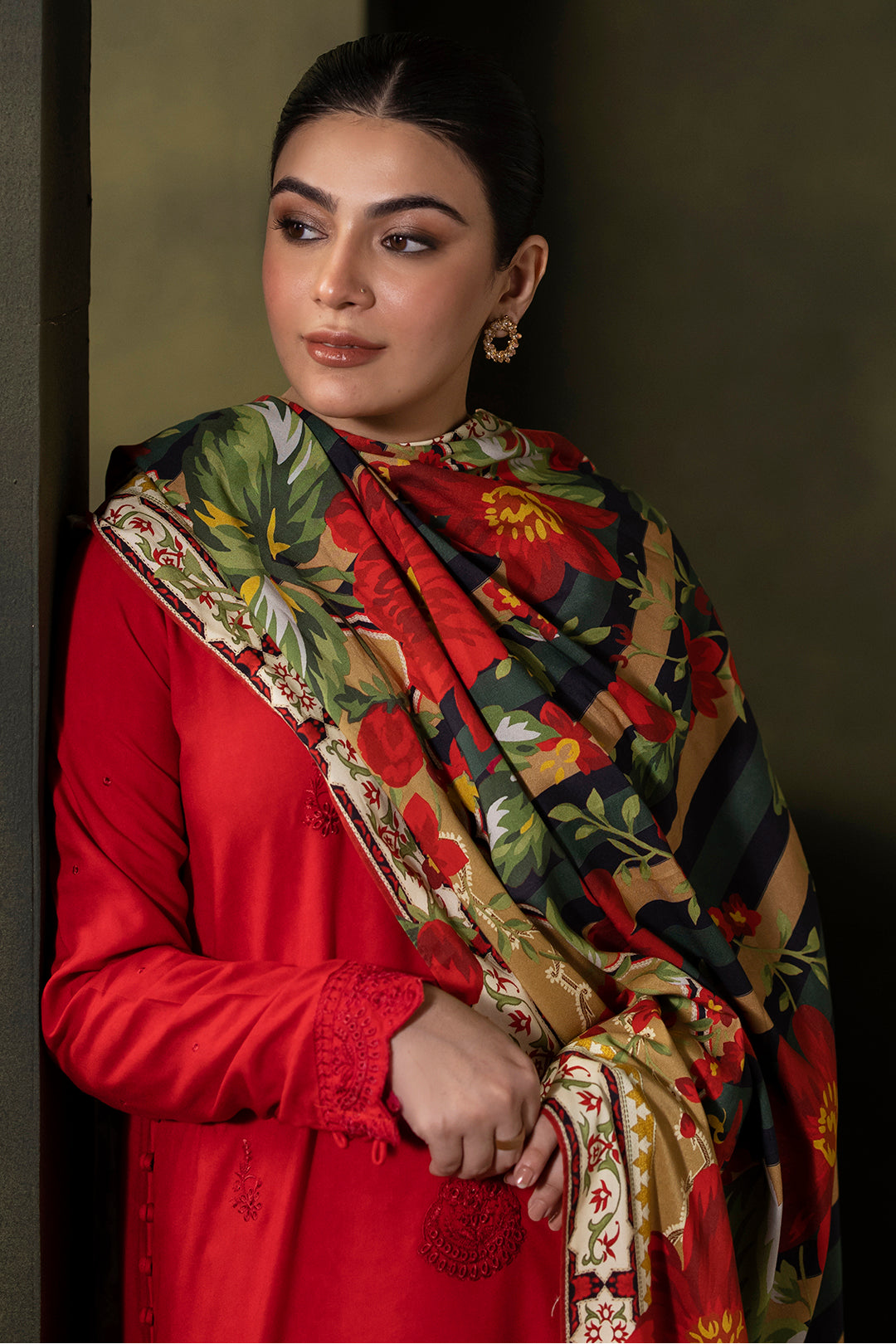Zellbury | Unstitched 3 Piece Viscose | Embroidered Shirt Shalwar Dupatta - 0324 - House Of Hania