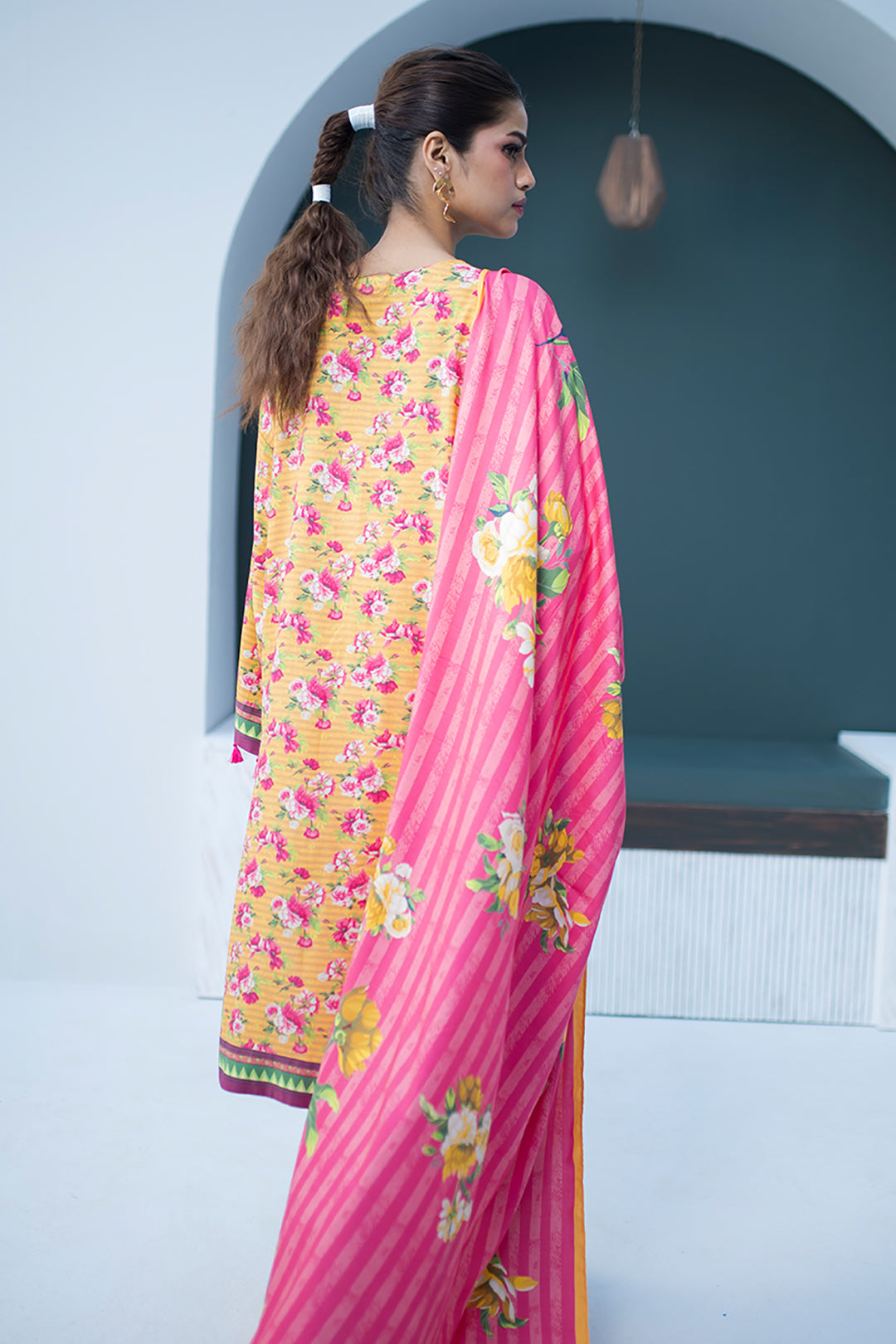 Zellbury | Unstitched 3 Piece Viscose | Embroidered Shirt Shalwar Dupatta - 0837 - House Of Hania