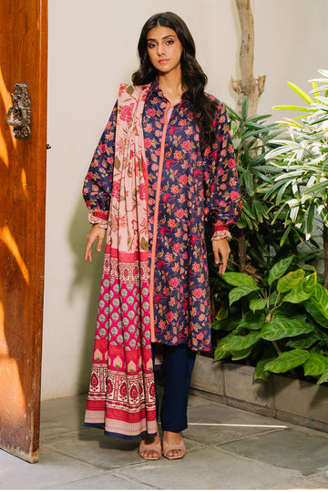 Zellbury | Unstitched 3 Piece Viscose | Shirt Shalwar Dupatta - 0187 - House Of Hania