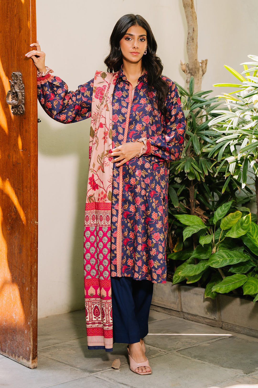 Zellbury | Unstitched 3 Piece Viscose | Shirt Shalwar Dupatta - 0187 - House Of Hania