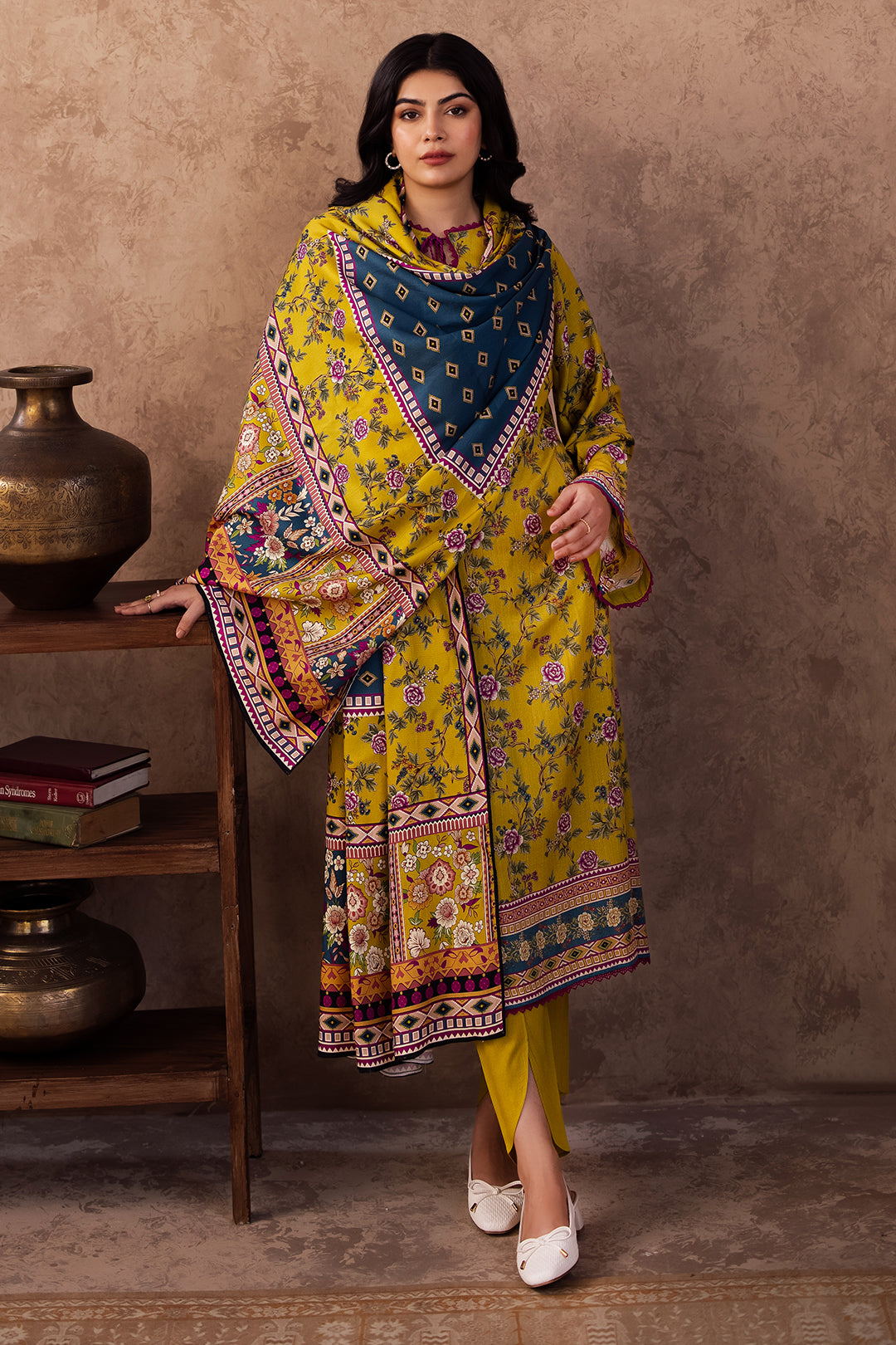 Zellbury | Unstitched 3 Piece Viscose | Shirt Shalwar Dupatta - 0201 - House Of Hania