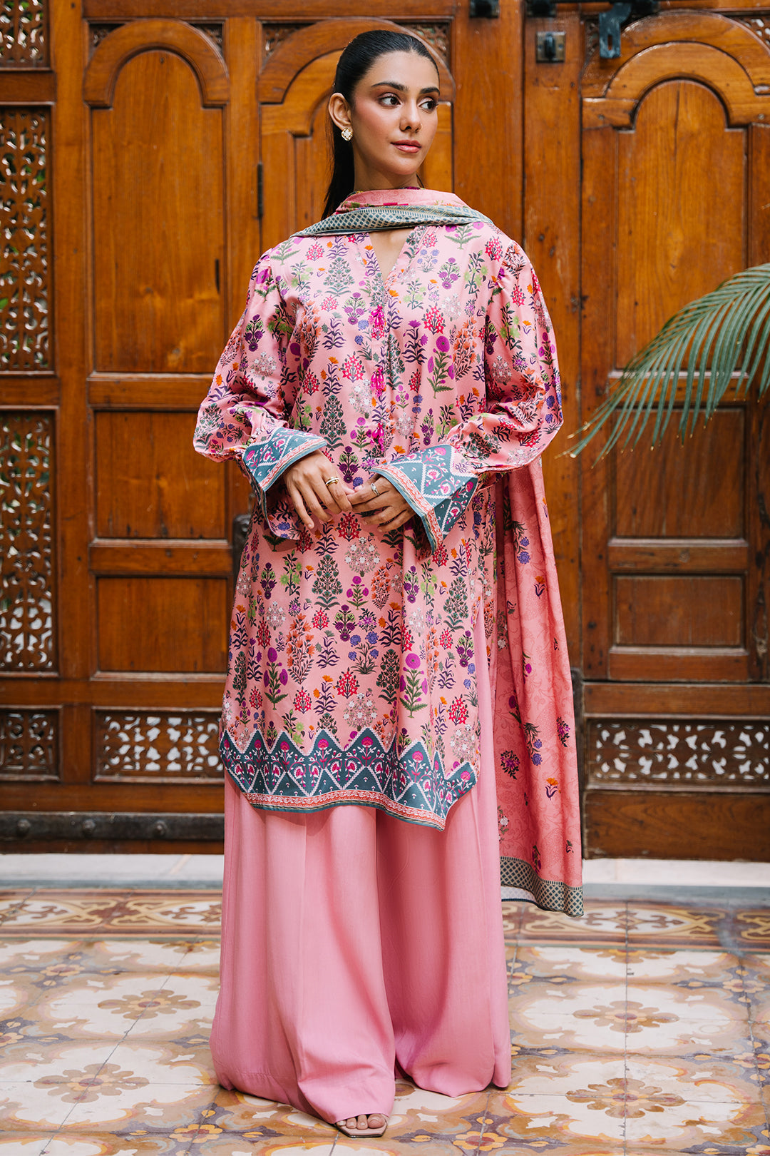 Zellbury | Unstitched 3 Piece Viscose | Shirt Shalwar Dupatta - 0206 - House Of Hania