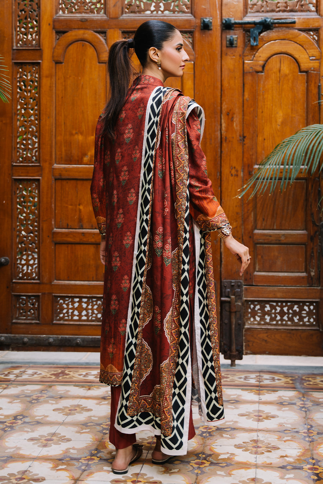 Zellbury | Unstitched 3 Piece Viscose | Shirt Shalwar Dupatta - 0208 - House Of Hania