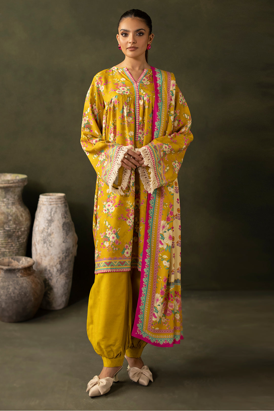 Zellbury | Unstitched 3 Piece Viscose | Shirt Shalwar Dupatta - 0289 - House Of Hania