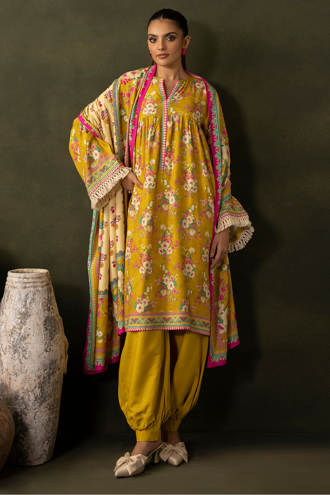 Zellbury | Unstitched 3 Piece Viscose | Shirt Shalwar Dupatta - 0289 - House Of Hania