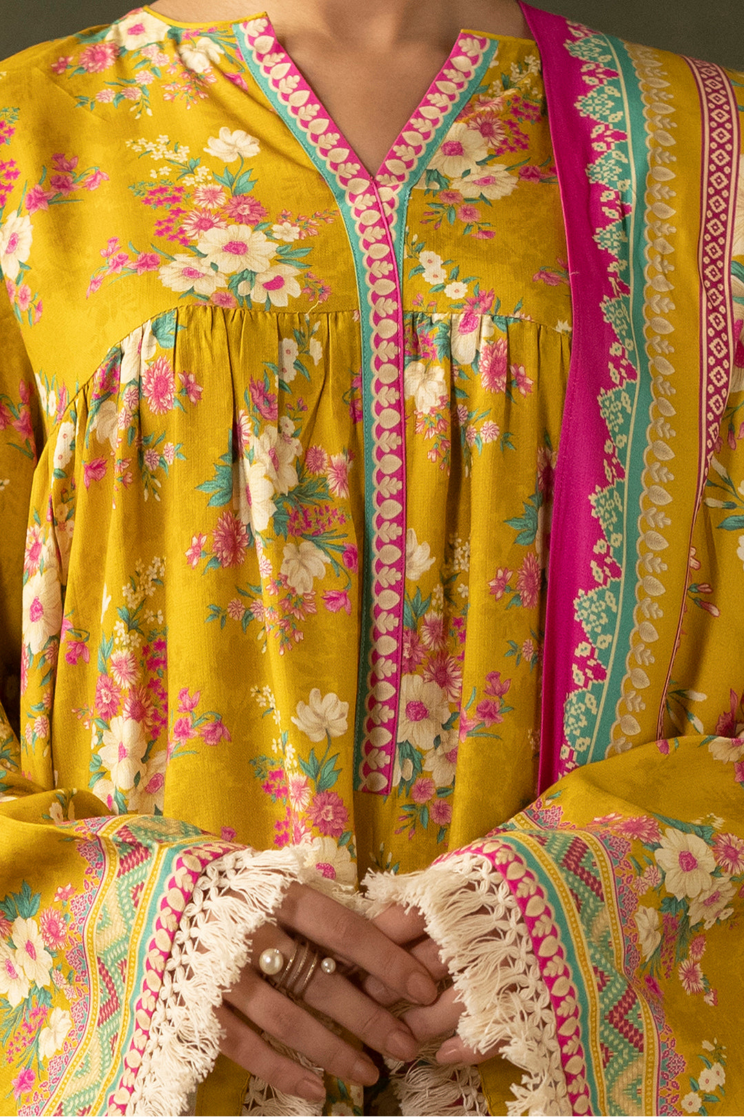Zellbury | Unstitched 3 Piece Viscose | Shirt Shalwar Dupatta - 0289 - House Of Hania