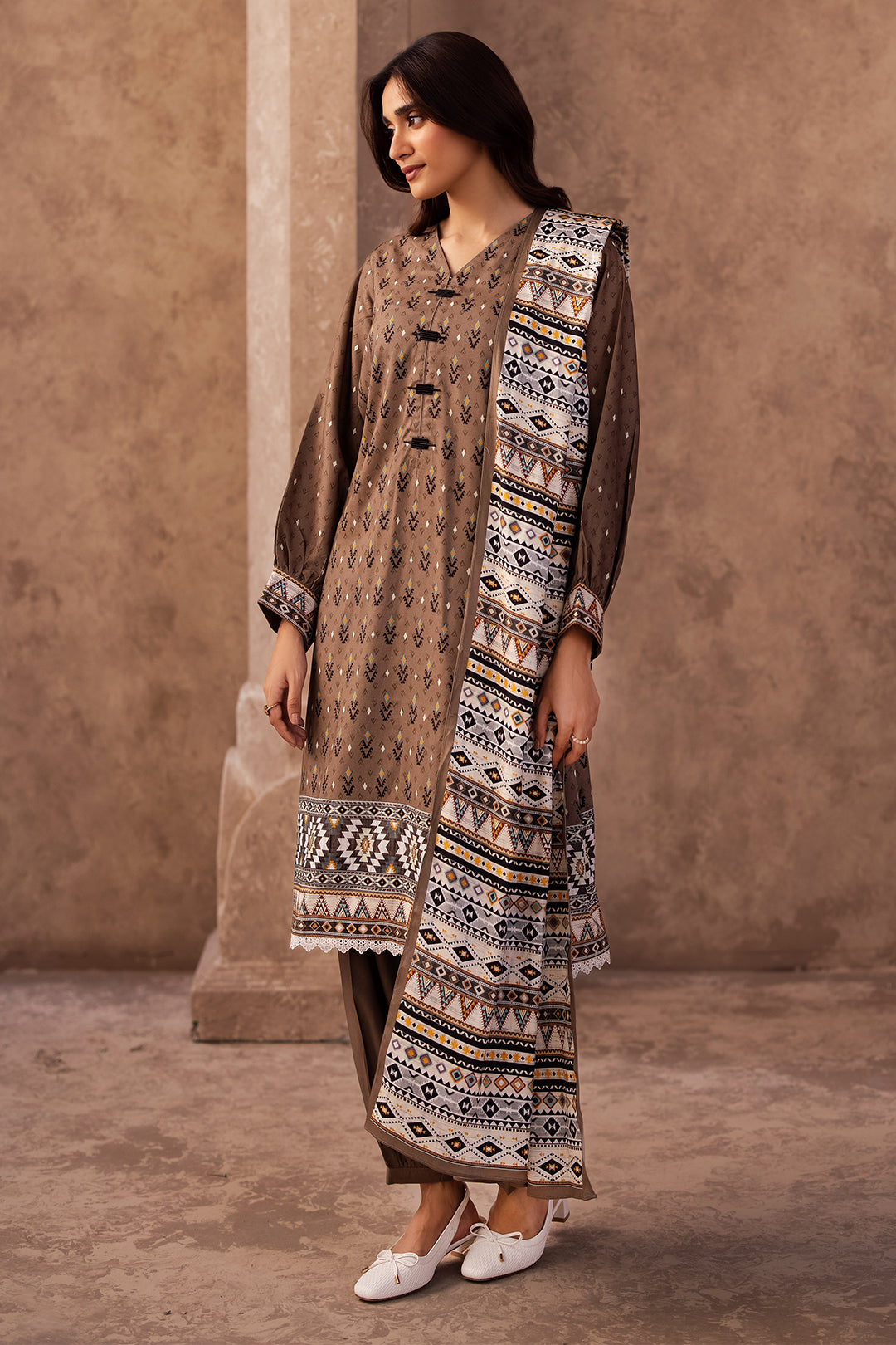 Zellbury | Unstitched 3 Piece Viscose | Shirt Shalwar Dupatta - 0293 - House Of Hania