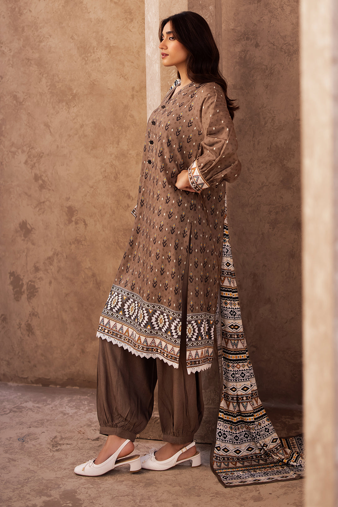 Zellbury | Unstitched 3 Piece Viscose | Shirt Shalwar Dupatta - 0293 - House Of Hania