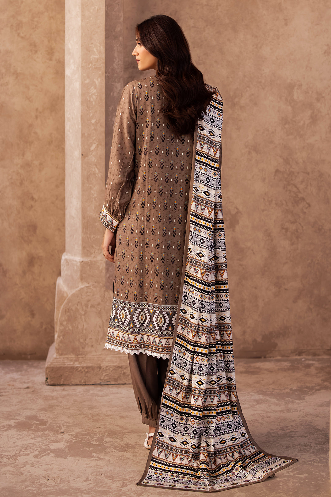 Zellbury | Unstitched 3 Piece Viscose | Shirt Shalwar Dupatta - 0293 - House Of Hania