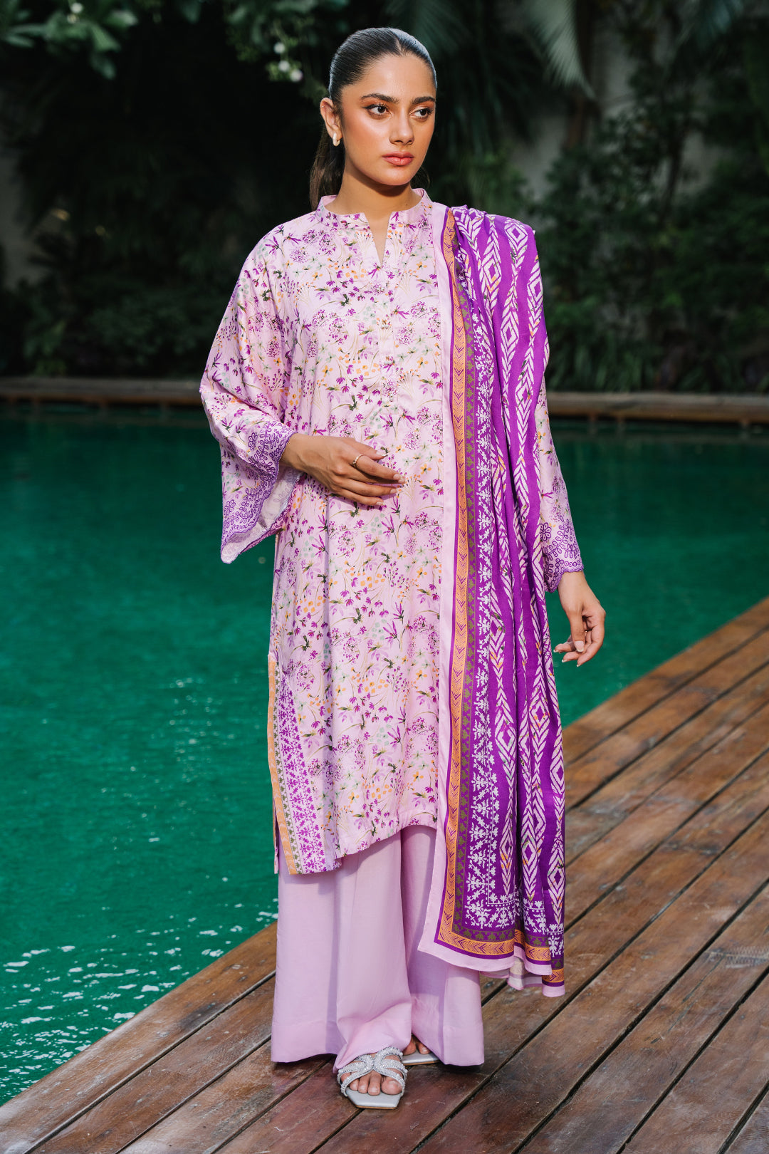 Zellbury | Unstitched 3 Piece Viscose | Shirt Shalwar Dupatta - 0295 - House Of Hania
