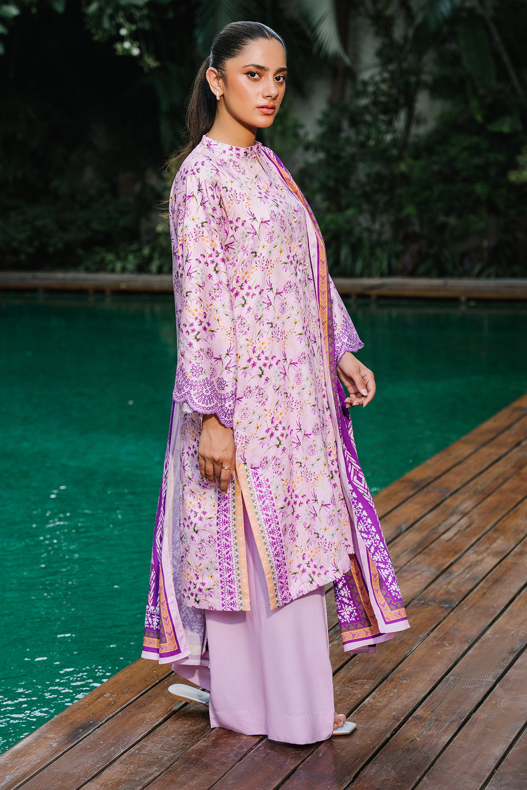 Zellbury | Unstitched 3 Piece Viscose | Shirt Shalwar Dupatta - 0295 - House Of Hania